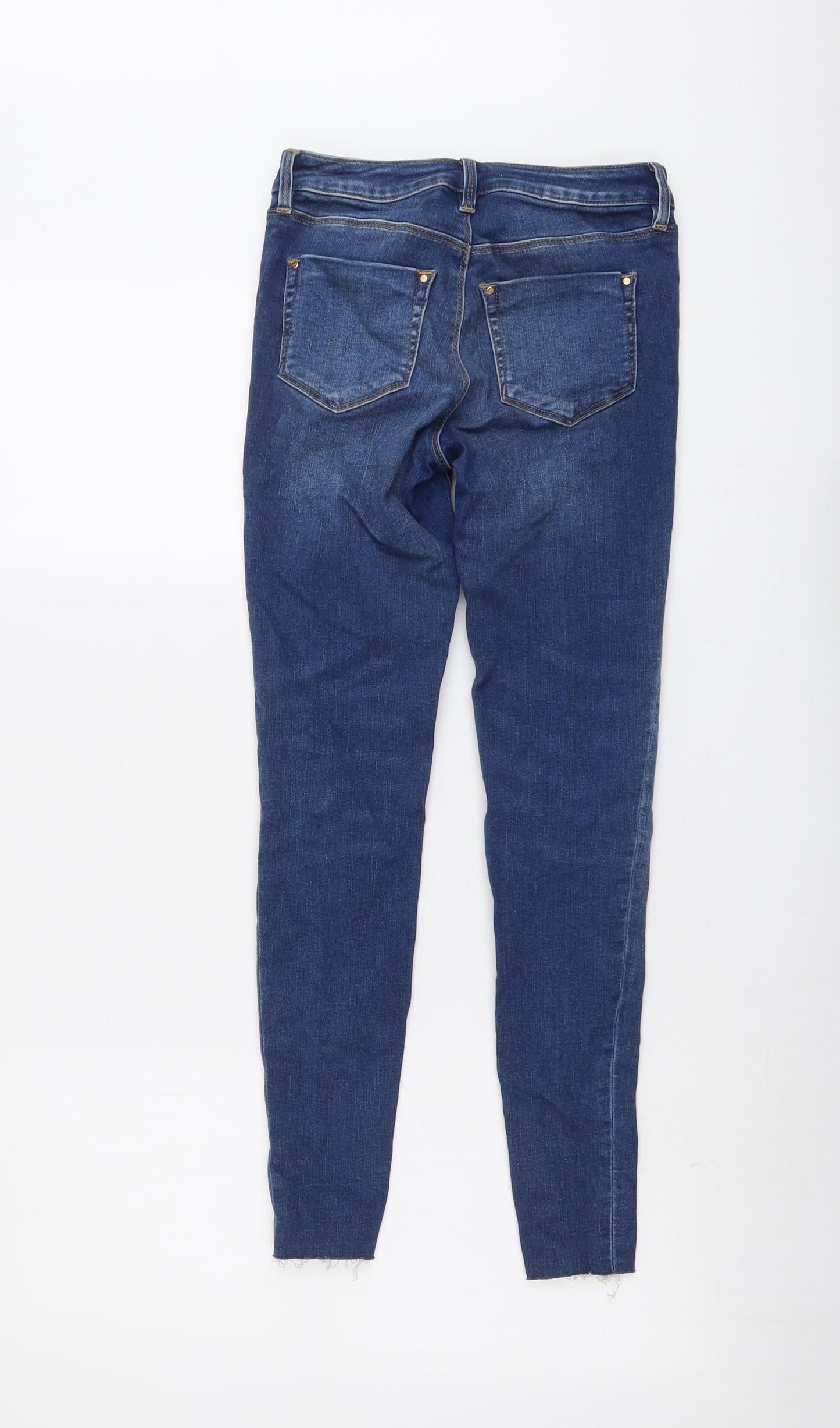 Womens UK Size 8 Warehouse Regular Fit Skinny Blue Jeans