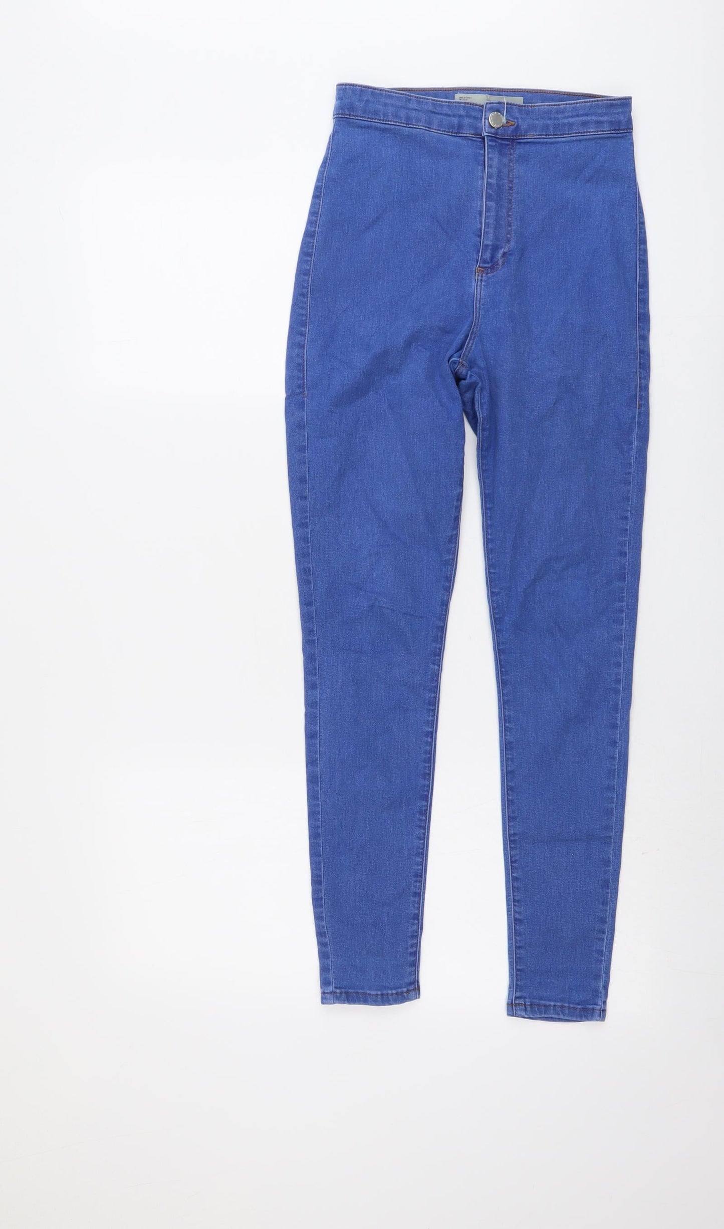 Topshop Womens Blue Cotton Skinny Jeans Size 24 in L27 in Regular Button