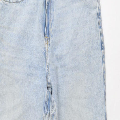 Topshop Womens Blue Cotton Mom Jeans Size 26 in L24 in Regular Button