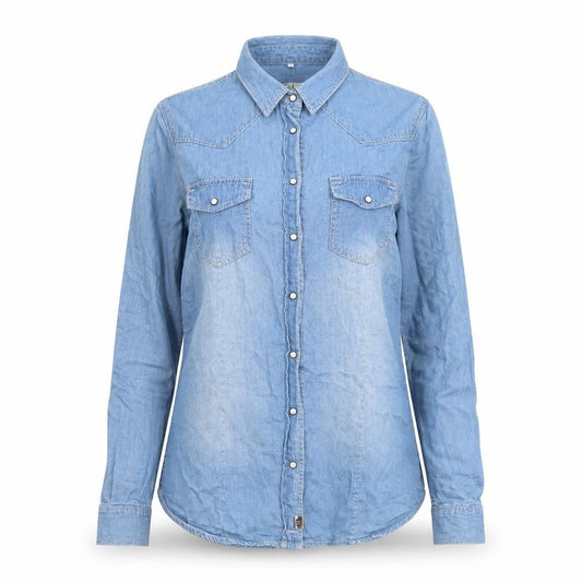 Womens UK Size 6 Clockhouse Blue Basic Button-Up