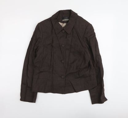 Principles Womens Brown Jacket Size 14 Button