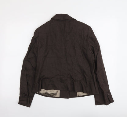 Principles Womens Brown Jacket Size 14 Button