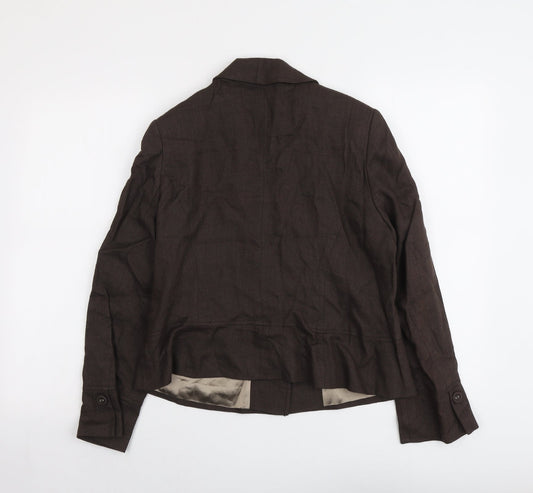 Principles Womens Brown Jacket Size 14 Button