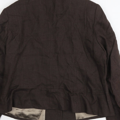 Principles Womens Brown Jacket Size 14 Button