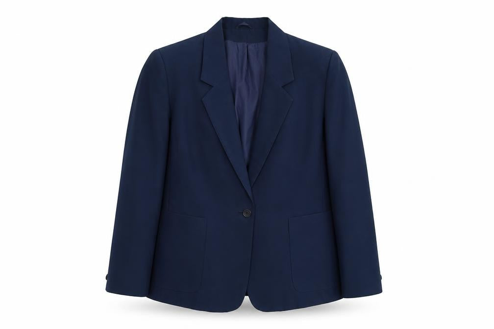 Classics Womens Blue Polyester Jacket Suit Jacket Size 16