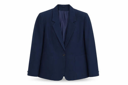 Classics Womens Blue Polyester Jacket Suit Jacket Size 16
