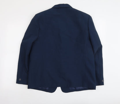 Classics Womens Blue Polyester Jacket Suit Jacket Size 16