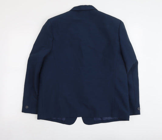 Classics Womens Blue Polyester Jacket Suit Jacket Size 16