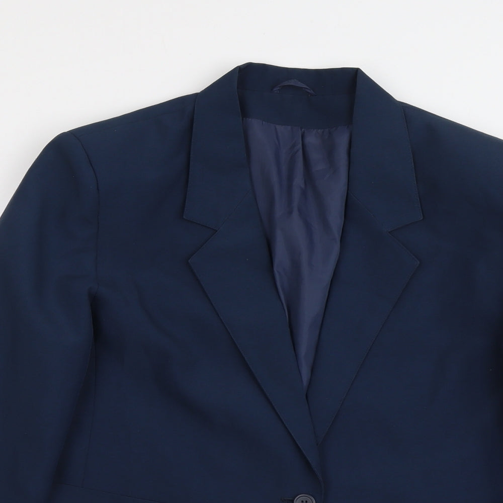 Classics Womens Blue Polyester Jacket Suit Jacket Size 16