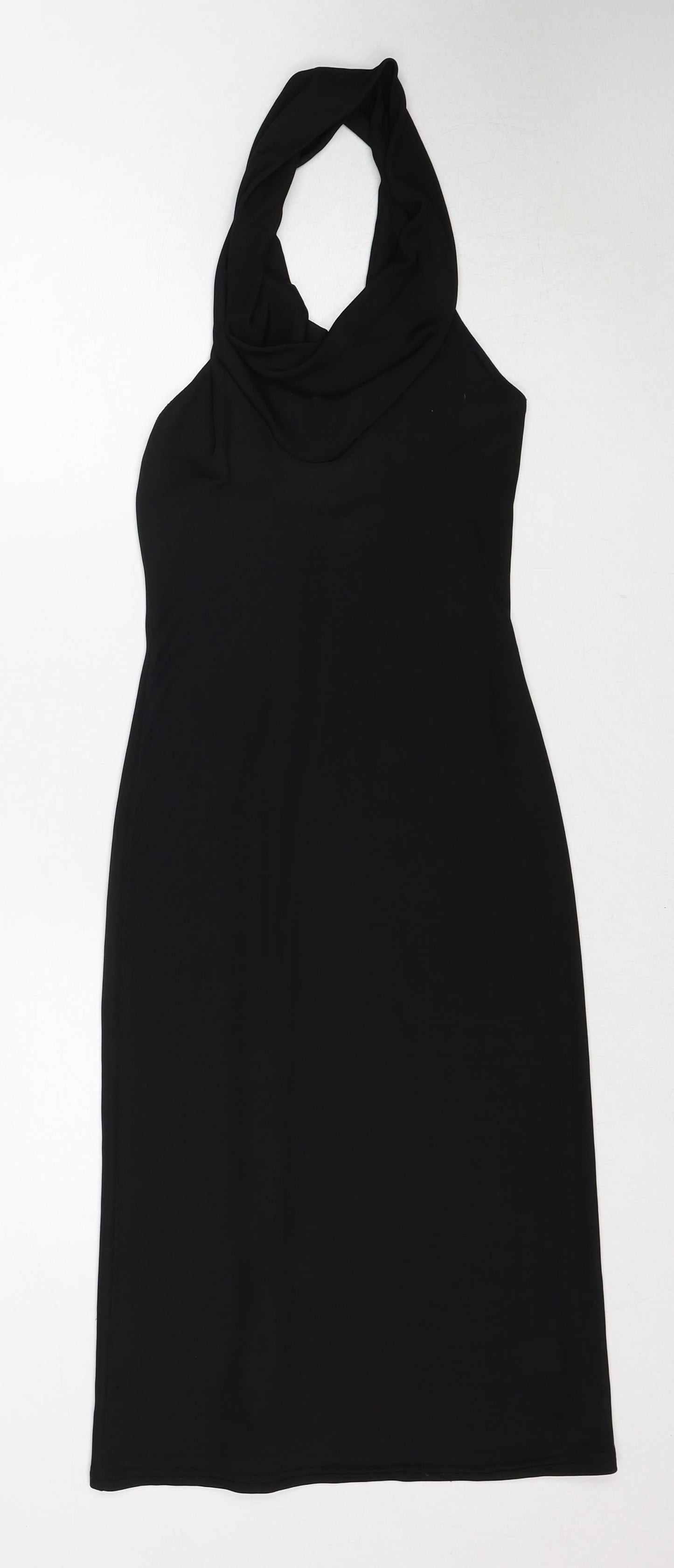 New Look Womens Black Polyester Shift Size 8 Halter Pullover