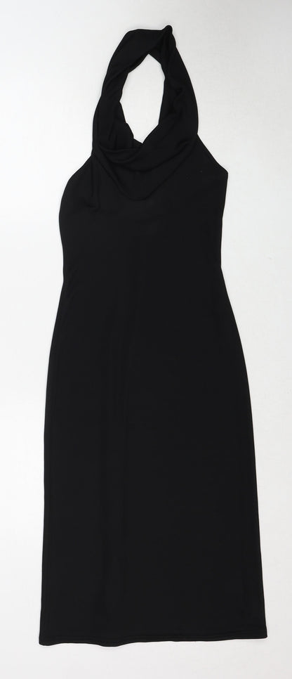 New Look Womens Black Polyester Shift Size 8 Halter Pullover
