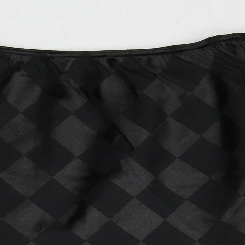 Lola May Womens Black Argyle/Diamond Polyester A-Line Skirt Size 8