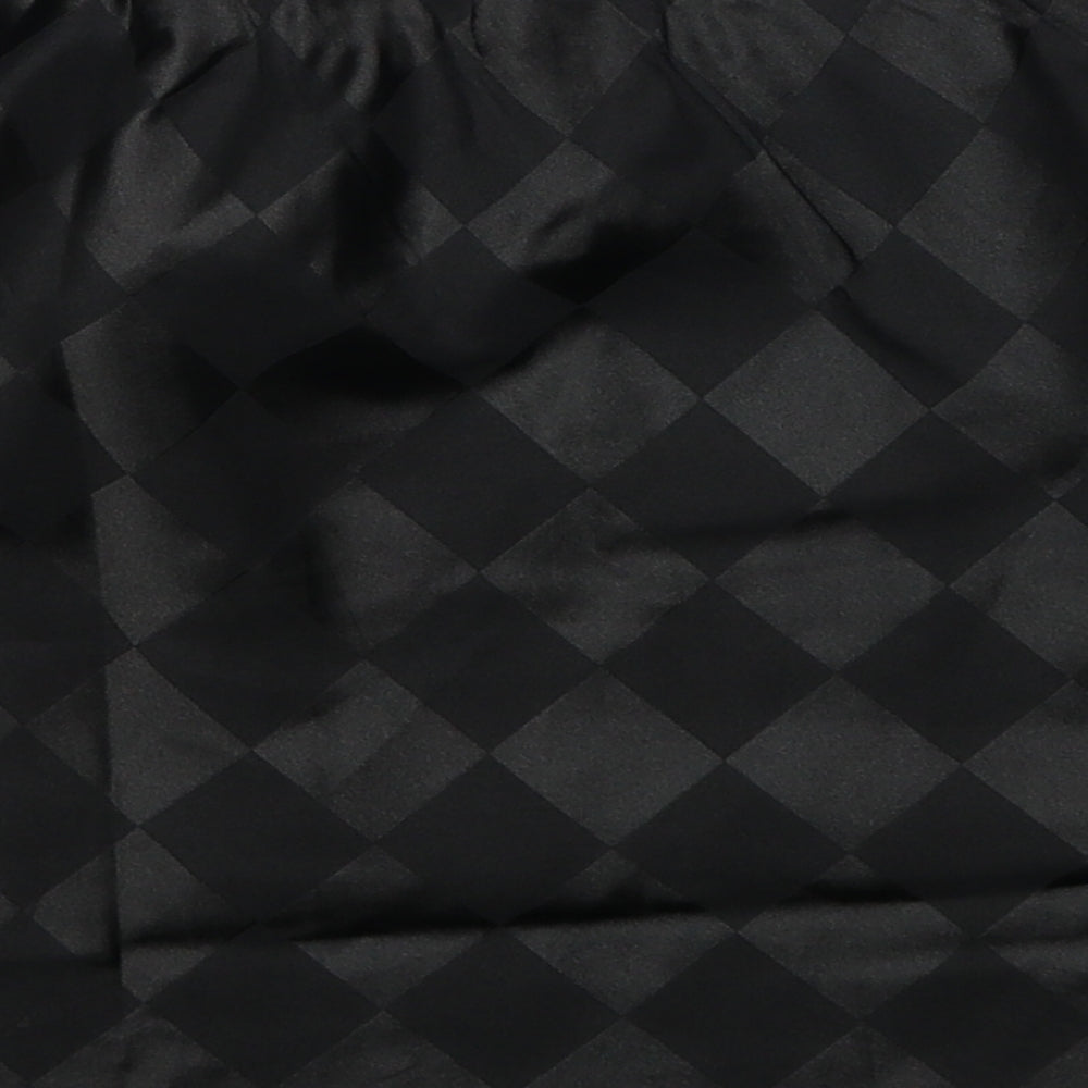 Lola May Womens Black Argyle/Diamond Polyester A-Line Skirt Size 8