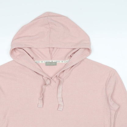 New Look Womens Pink Polyester Pullover Hoodie Size M Pullover