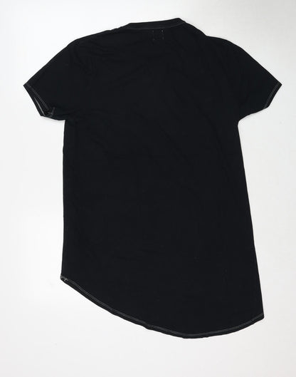 Womens UK Size S ASOS Black Basic T-Shirt