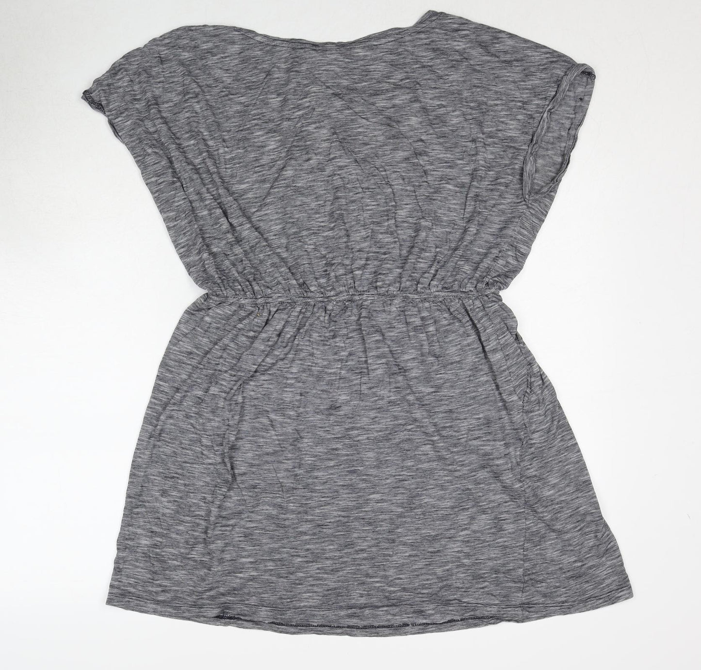 H&M Womens Grey Geometric Cotton A-Line Size L Round Neck Pullover