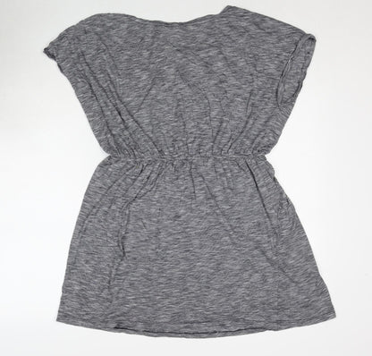 H&M Womens Grey Geometric Cotton A-Line Size L Round Neck Pullover