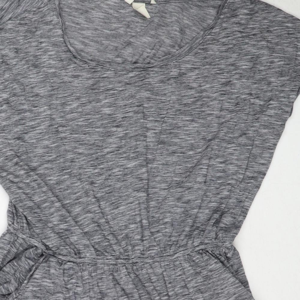 H&M Womens Grey Geometric Cotton A-Line Size L Round Neck Pullover