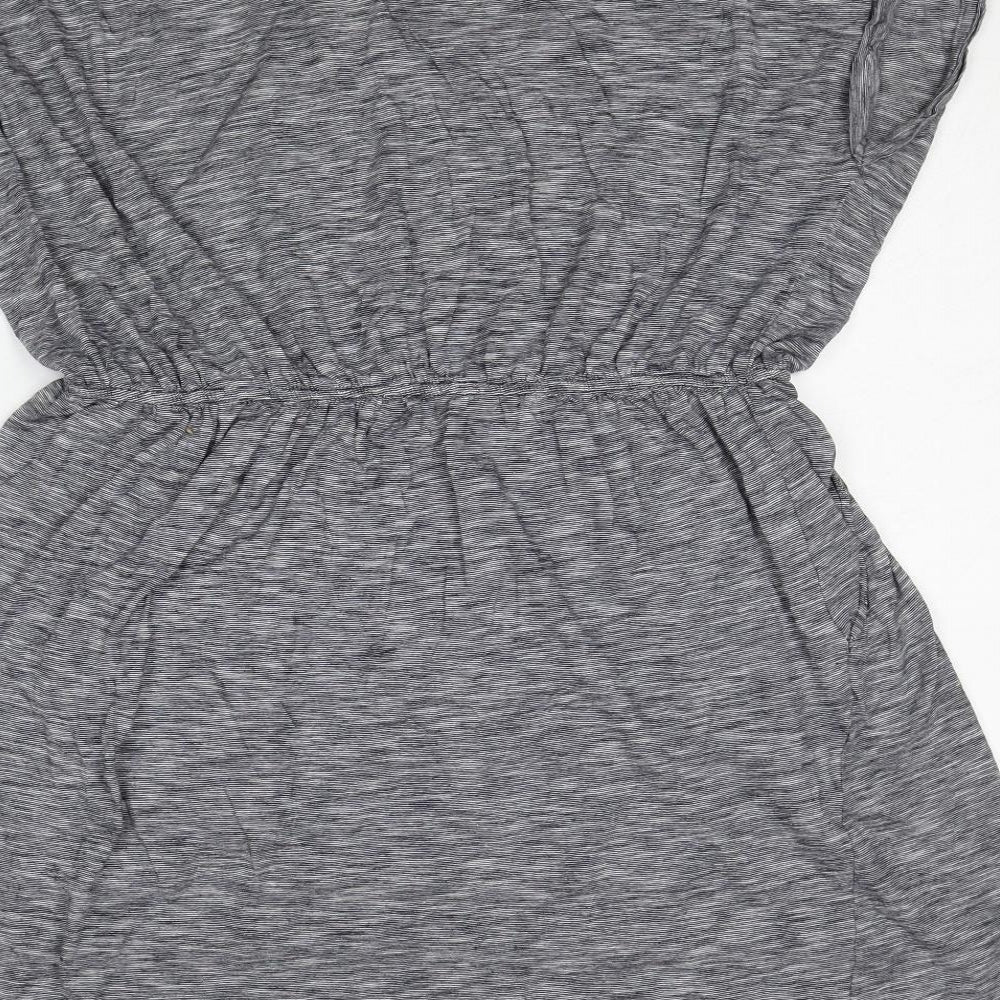 H&M Womens Grey Geometric Cotton A-Line Size L Round Neck Pullover
