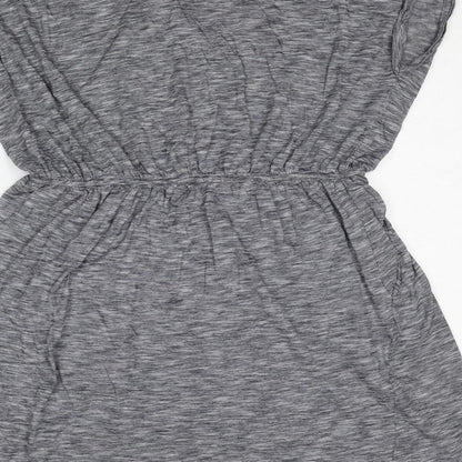H&M Womens Grey Geometric Cotton A-Line Size L Round Neck Pullover