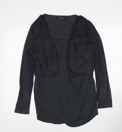 Betty Barclay Womens Grey Jacket Size 14 - Layered Top