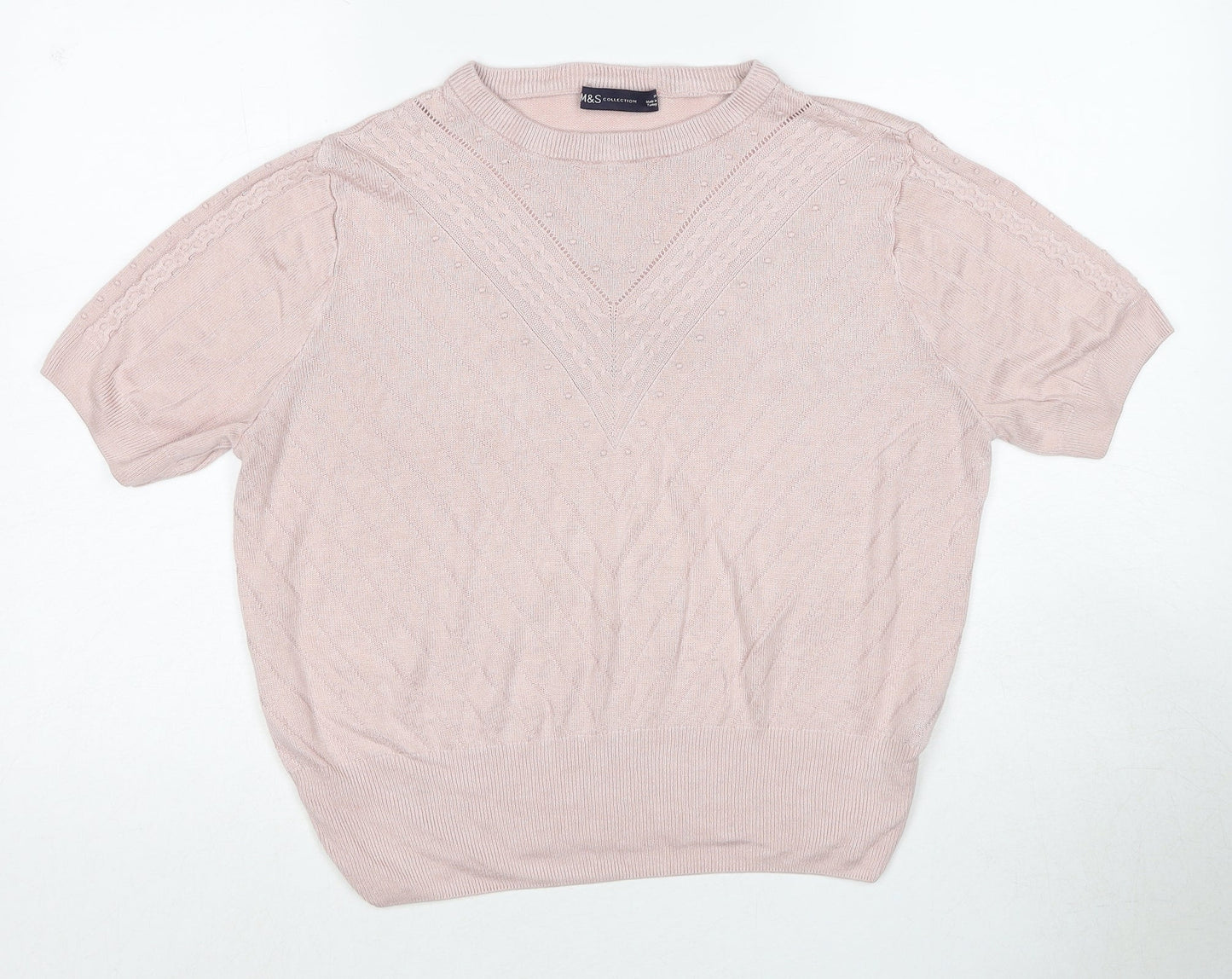Womens UK Size 14 Marks and Spencer Pink Pullover Jumper