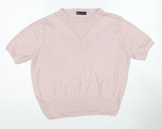 Womens UK Size 14 Marks and Spencer Pink Pullover Jumper