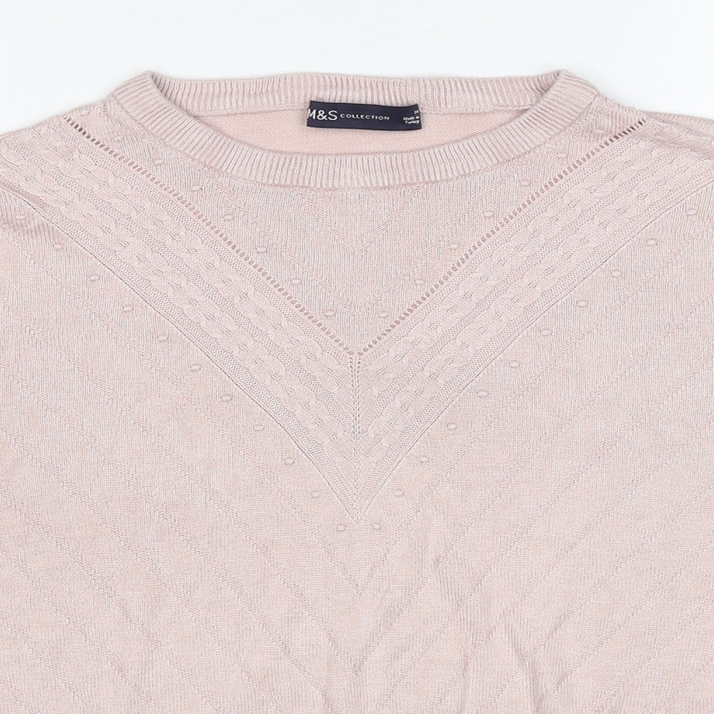 Womens UK Size 14 Marks and Spencer Pink Pullover Jumper