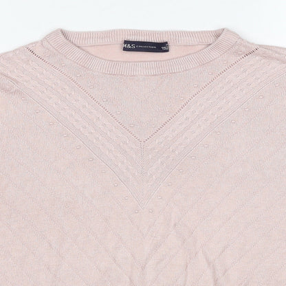 Womens UK Size 14 Marks and Spencer Pink Pullover Jumper