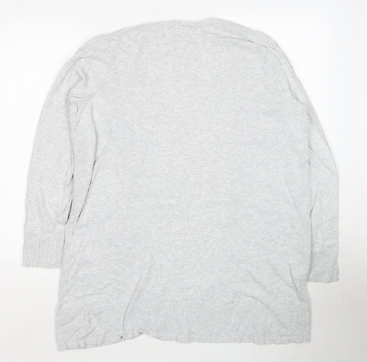 Gap Womens Grey V-Neck Cotton Cardigan Jumper Size M