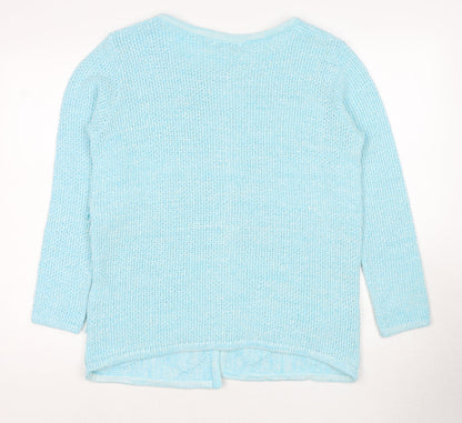 Womens UK Size 10 Afibel Blue Cardigan Jumper