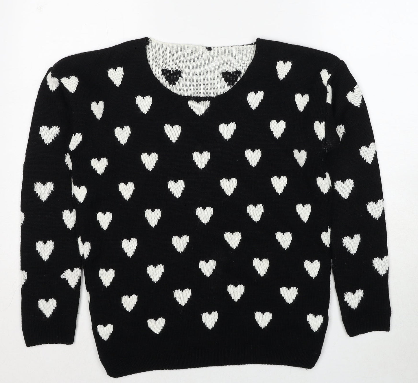 Womens UK Size S Quiz Black Pullover Jumper