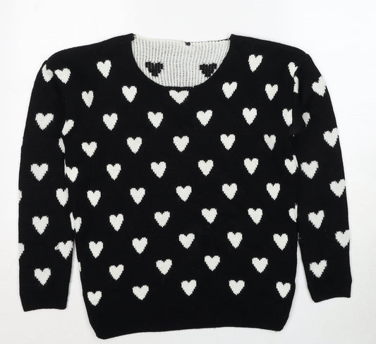Womens UK Size S Quiz Black Pullover Jumper