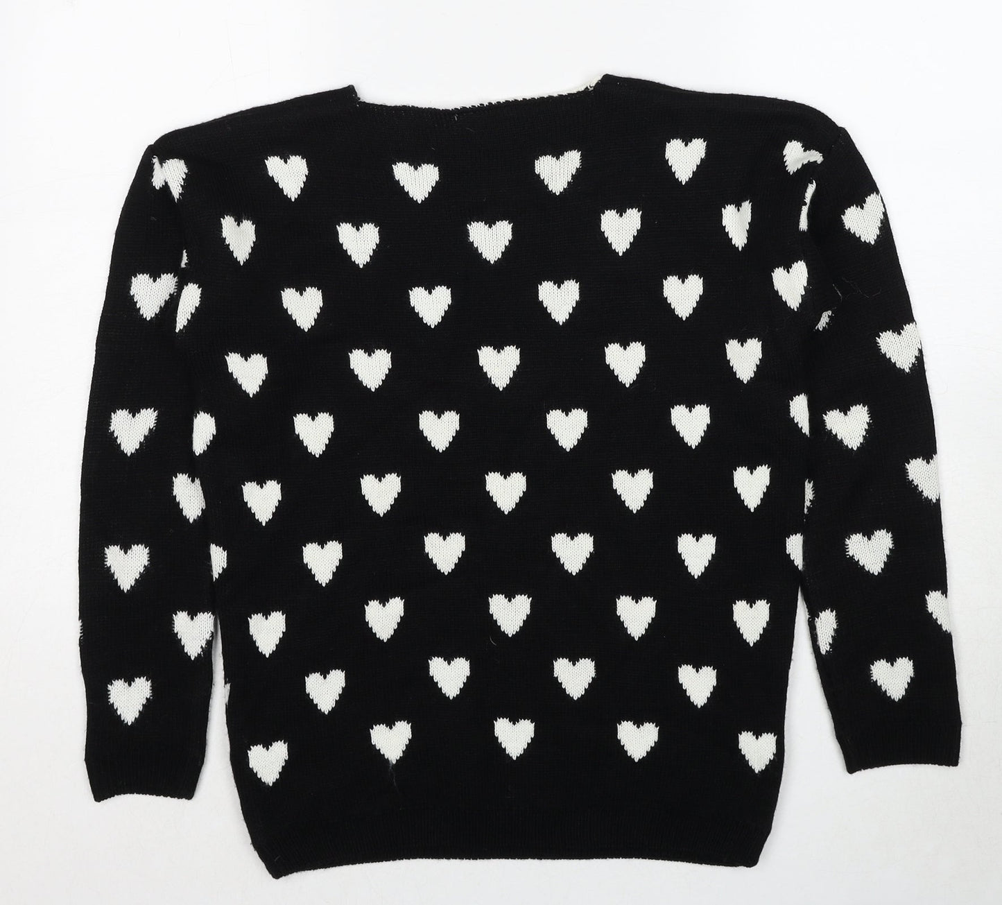 Womens UK Size S Quiz Black Pullover Jumper