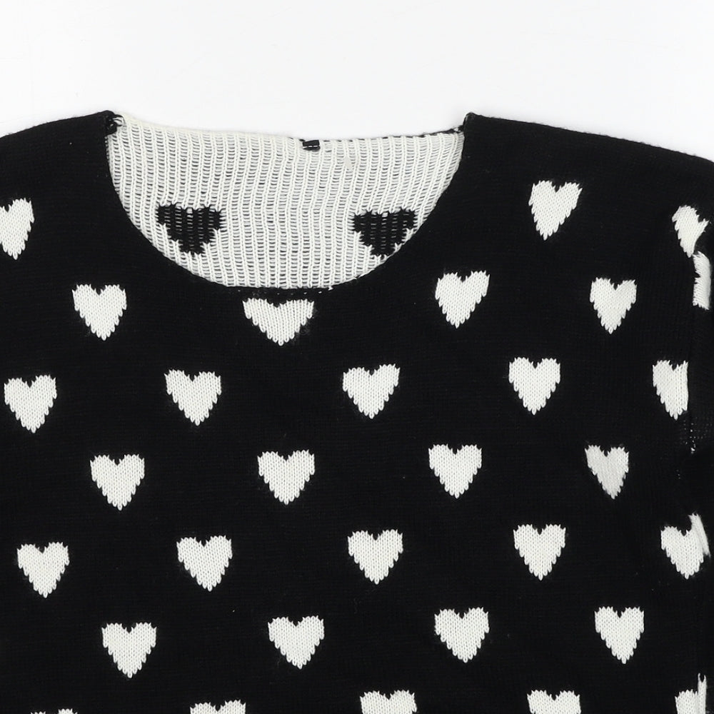 Womens UK Size S Quiz Black Pullover Jumper