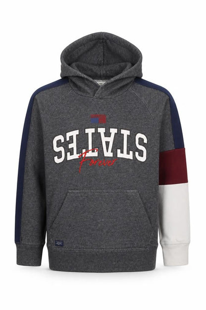 Zara Boys Grey Cotton Pullover Hoodie Size 7 Years Pullover - States Forever