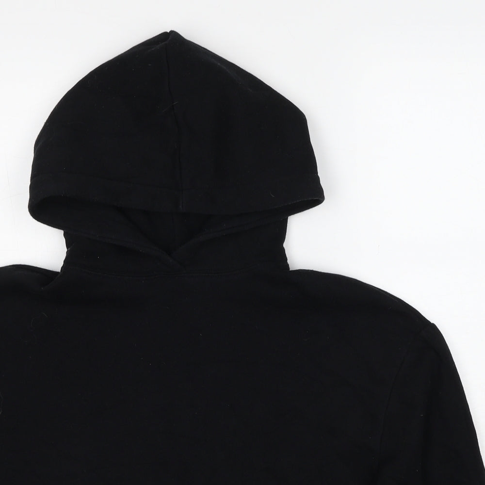 Zara Womens Black Cotton Pullover Hoodie Size S Pullover