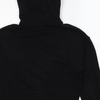 Zara Womens Black Cotton Pullover Hoodie Size S Pullover