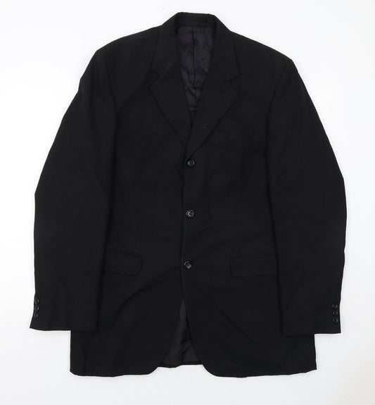 Mens UK Size 40 Jonathan Adams Regular Black Suit Jacket
