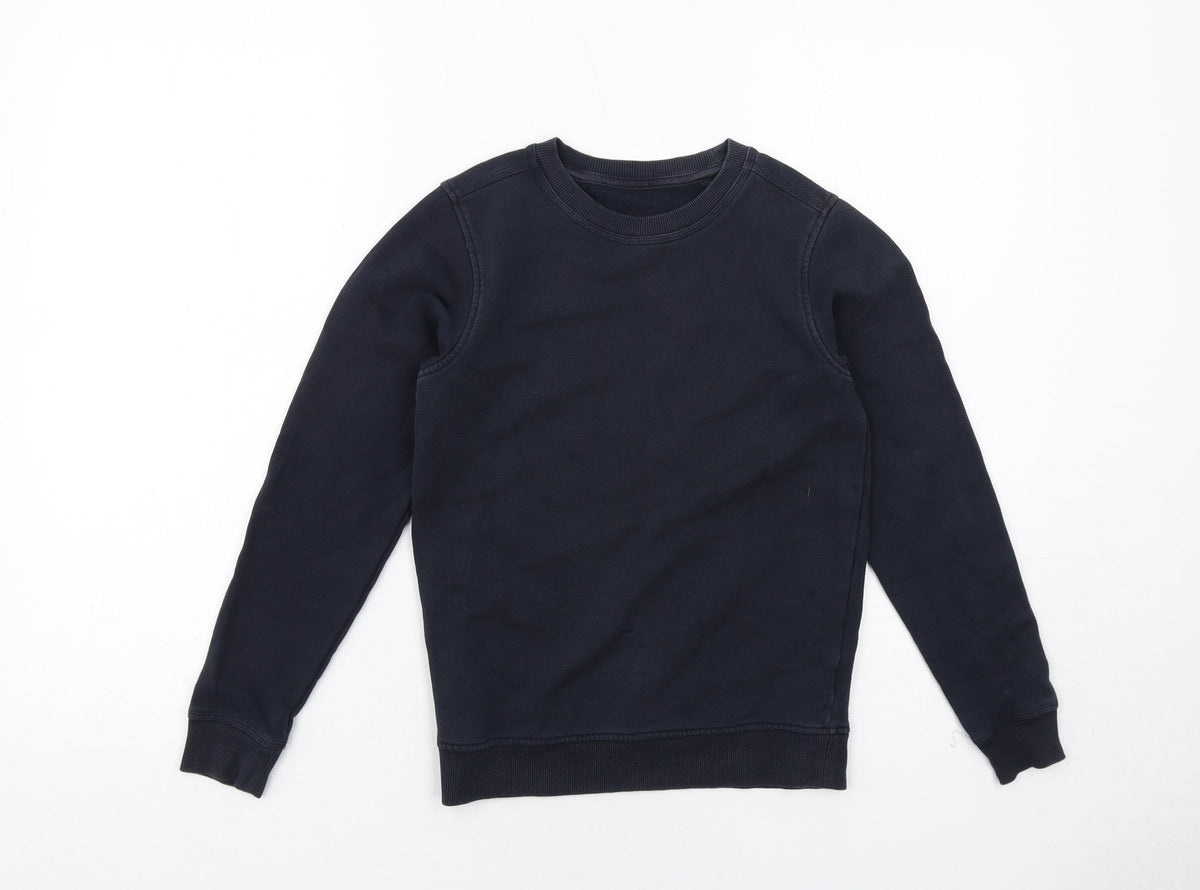Marks & Spencer Boys Blue Cotton Pullover Sweatshirt Size 9-10 Years Pullover