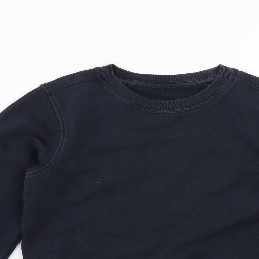 Marks & Spencer Boys Blue Cotton Pullover Sweatshirt Size 9-10 Years Pullover
