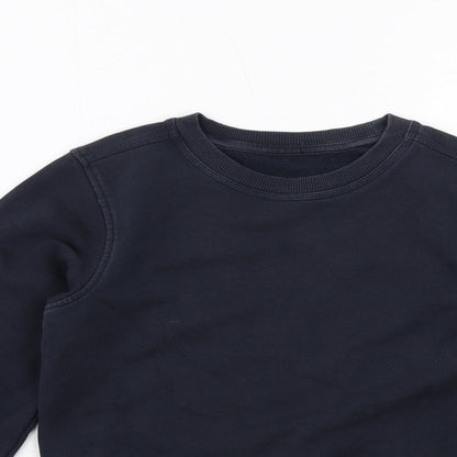 Marks & Spencer Boys Blue Cotton Pullover Sweatshirt Size 9-10 Years Pullover
