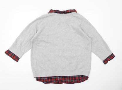 Metropolitan Womens Grey Cotton Pullover Sweatshirt Size L Pullover - Shirt Insert