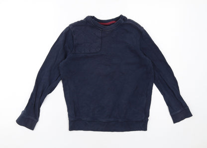 Marks and Spencer Boys Blue Cotton Pullover Sweatshirt Size 9-10 Years Pullover
