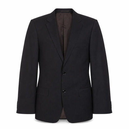 Butler & Webb Mens Black Striped Polyester Jacket Suit Jacket Size 38 Regular