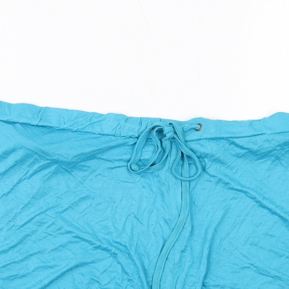 Be You Womens Blue Viscose Hot Pants Shorts Size 24 Regular Drawstring