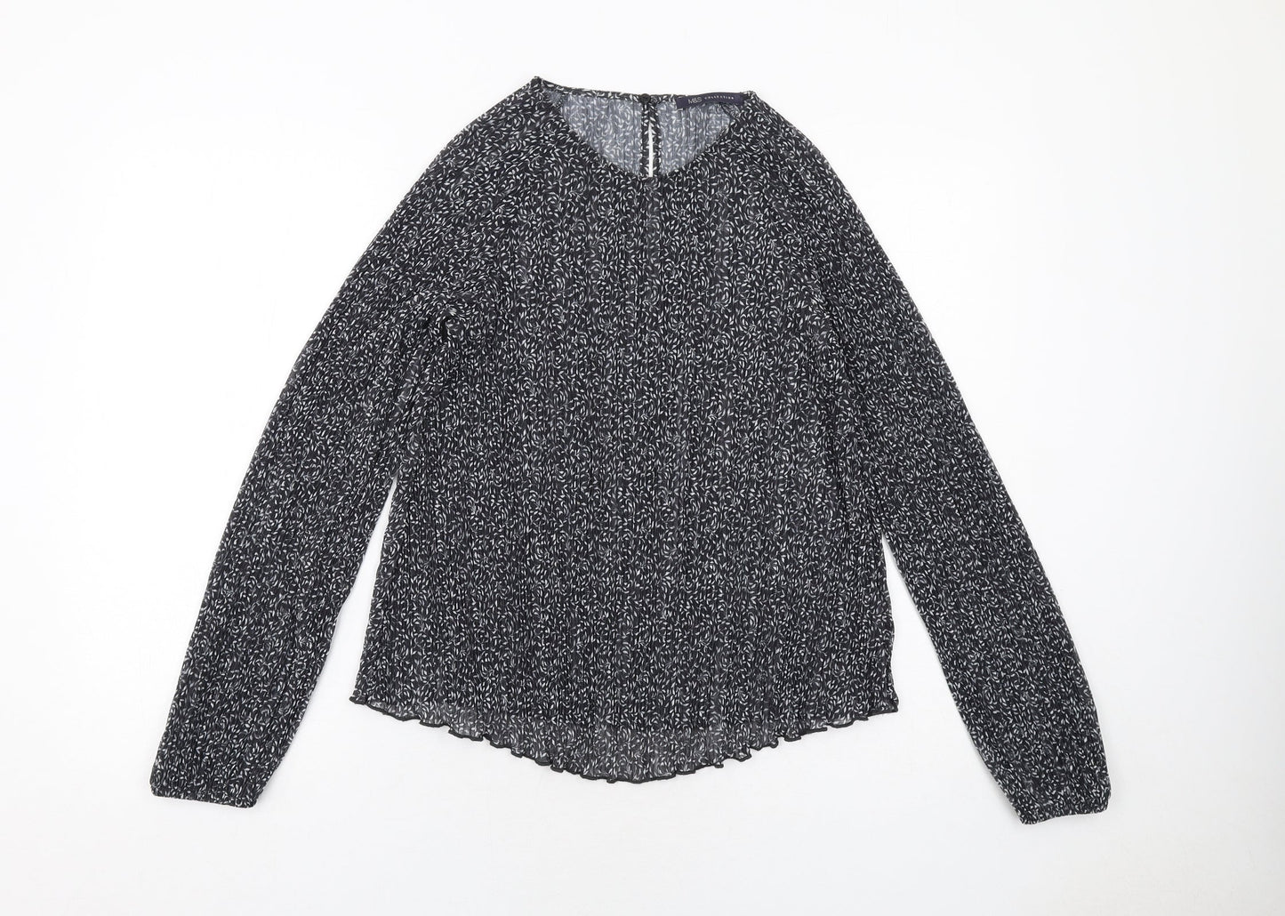 Womens UK Size 10 Marks and Spencer Black Basic Blouse