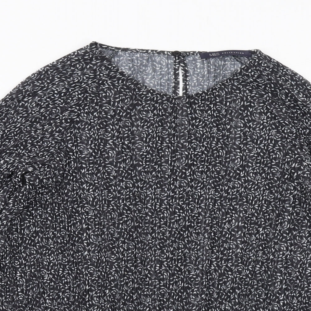 Womens UK Size 10 Marks and Spencer Black Basic Blouse