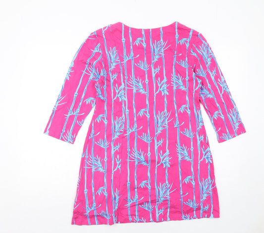 Mudd & Water Womens Pink Geometric Cotton A-Line Size 10 Round Neck Pullover