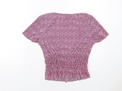 Womens UK Size M Pull&Bear Pink Basic T-Shirt